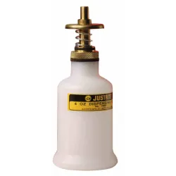 Dispensing bottle with brass valve for flammable substances, polyethylene, 0.12 l, FM