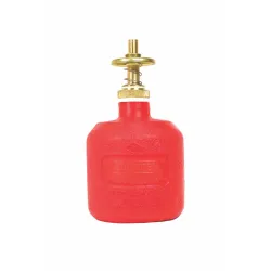 Dispensing bottle with brass valve for flammable substances, polyethylene 0.24 l, FM