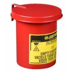 Safety container for oily waste, steel, sound-damping insert, MINI, manual opening, 1.7 l, FM