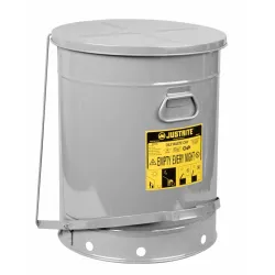 Safety container for oily waste, steel, sound-dampening insert, foot opening, 80 l, FM, TÜV
