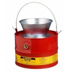 Protective spill containment container with funnel, steel, 11 l, FM