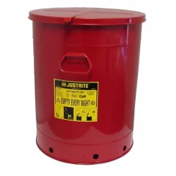Safety container for oily waste, steel, manual opening, 80 l, FM