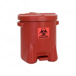 Safety container for waste posing a biological hazard, polyethylene, foot opening, 23 l, FM