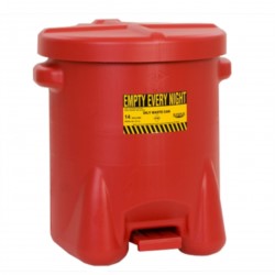 Pojemnik zabezpieczający na odpady zaolejone, polietylen, otwarcie nożne, 23 l, czerwony, FM