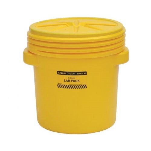 Pojemnik laboratoryjny na opakowania z materiałami niebezpiecznymi, zakręcana pokrywa, polietylen, 76 l, żółty, FM