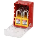 Compact group lockout box red + 6 padlocks