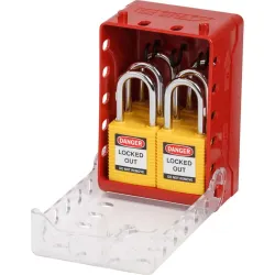Compact group lockout box + 6 padlocks