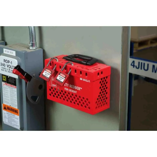 SAFETY REDBOX™ group lockout box 236 x 92 x 155 mm