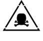 Symbol MONO ALU kolor 4signal 100W - znak ostrzegawczy przed materiałami toksycznymi