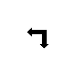 MONO ALU symbol color 4signal 100W - two-way arrow, broken