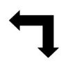MONO ALU symbol color 4signal 100W - two-way arrow, broken