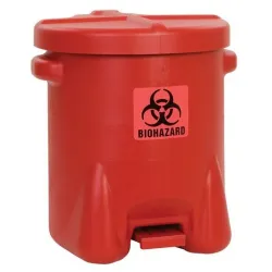 Protective container for waste posing a biological hazard, polyethylene, foot opening, 38 l, FM