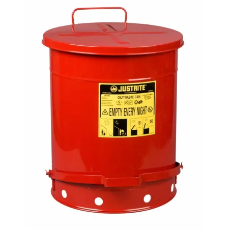 Safety container for oily waste, steel, foot opening, 80 l, FM, TÜV