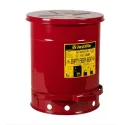 Safety container for oily waste, steel, sound-dampening insert, foot opening, 38 l, FM, TÜV