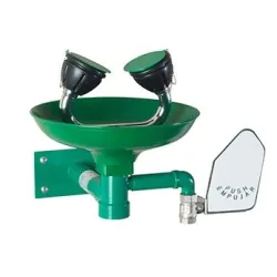 Wall-mounted eye wash station