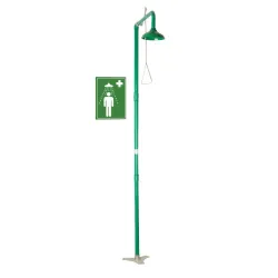 Floor-mounted safety shower