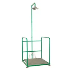 Emergency device, shower on platform - stainless steel spout