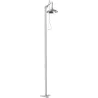 Safety shower mounted to the floor entirely made of stainless steel