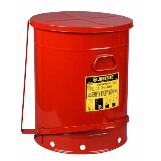 Pojemnik zabezpieczający na odpady zaolejone, stal, otwarcie nożne, 80 l, żółty, FM, TÜV