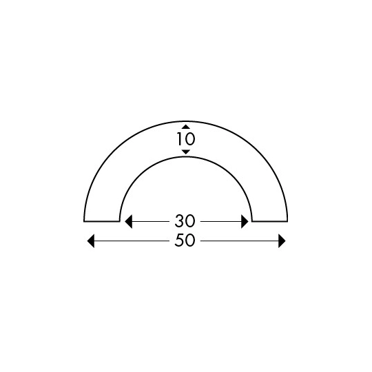 Black-yellow profile type R30 1 m protection for cables and pipes