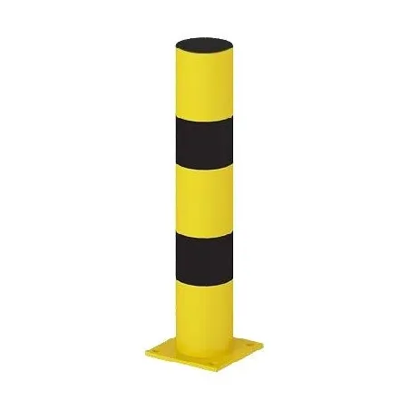 Post bollard, yellow-black, Ø 108 x 1000 mm