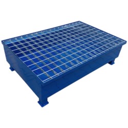 Wanna wychwytowa z kratownicą i stopami, stalowa lakierowana pod 2 beczki 1200 x 800 x 380 mm