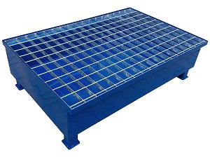 Wanna wychwytowa z kratownicą i stopami, stalowa lakierowana pod 2 beczki 1200 x 800 x 380 mm