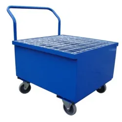 Drip tray with grating, mobile, painted for 1 drum 740 x 740 x 370 mm