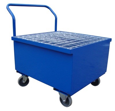 Wanna wychwytowa z kratownicą, mobilna, lakierowana pod 1 beczkę 740 x 740 x 370 mm