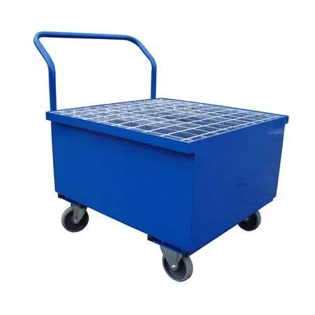 Wanna wychwytowa z kratownicą, mobilna, lakierowana pod 1 beczkę 740 x 740 x 370 mm