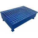 Wanna wychwytowa z kratownicą i stopami, stalowa lakierowana ECONOMY pod 4 beczki 1200 x 1200 x 200 mm