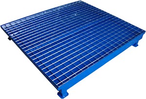 Wanna wychwytowa z kratownicą i stopami, stalowa lakierowana ECONOMY pod 1 beczkę 740 x 740 x 200 mm