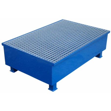Wanna wychwytowa z kratownicą i stopami, stalowa lakierowana ECONOMY pod 2 beczki 1200 x 800 x 200 mm Wanna wychwytowa z kratownicą i stopami, stalowa lakierowana ECONOMY pod 2 beczki 1200 x 800 x 200 mm