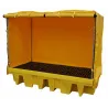 Workstation with tarpaulin for 2 IBC 2560 x 1350 x 2140 mm
