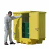 Workstation with a galvanized sheet metal housing for 4 drums 1480 x 1385 x 1865 mm