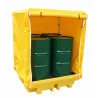 Workstation with canopy for 4 drums 1415 x 1310 x 1870 mm