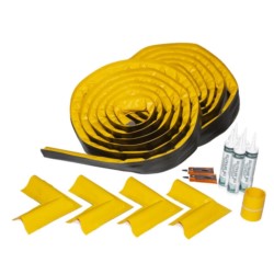 Zapora elastyczna, zestaw, 50,8 x 15240 mm, żółty