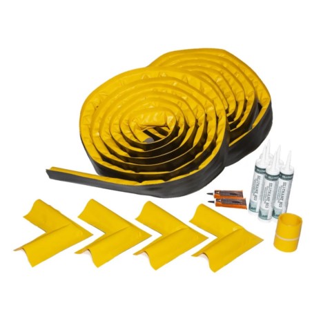 Zapora elastyczna, zestaw, 50,8 x 15240 mm, żółty