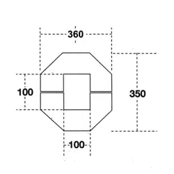 Polyethylene post cover 360 x 350 x 945 mm