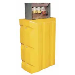 Polyethylene post protector 640 x 500 x 1000 mm, yellow