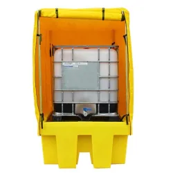 Workstation with tarpaulin for 1 IBC 1760 x 1350 x 2410 mm