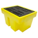Spill containment tray with grating for 1 barrel 900 x 700 x 525 mm, yellow