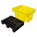 Wanna wychwytowa z kratownicą pod 1 beczkę 900 x 700 x 525 mm, żółta