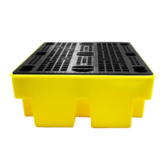 Spill containment tray with grating for 2 drums 1220 x 820 x 330 mm, yellow