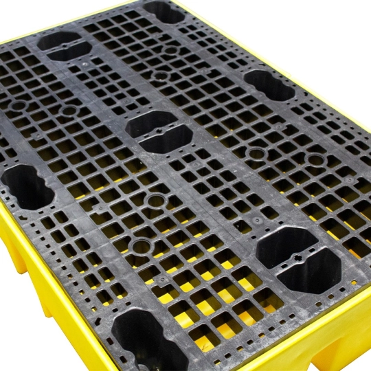 Wanna wychwytowa z kratownicą pod 2 beczki 1220 x 820 x 330 mm, żółta