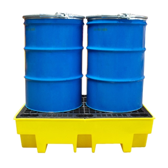 Wanna wychwytowa z kratownicą pod 2 beczki 1220 x 820 x 330 mm, żółta