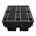 Wanna wychwytowa z kratownicą pod 2 beczki 1220 x 820 x 330 mm, czarna