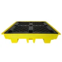 Wanna wychwytowa z kratownicą pod 4 beczki 1280 x 1285 x 275 mm, żółta