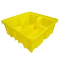 Wanna wychwytowa z kratownicą pod 4 beczki 1220 x 1220 x 495 mm, żółta
