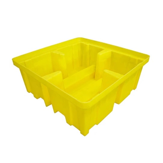 Wanna wychwytowa z kratownicą pod 4 beczki 1220 x 1220 x 495 mm, żółta